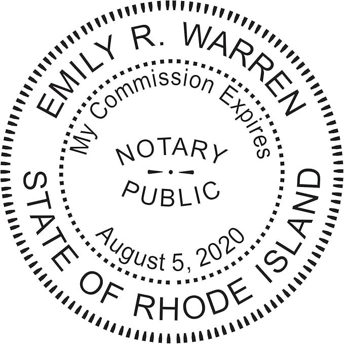 MaxMark Round Notary Pre-Inked Stamp for State of Rhode Island