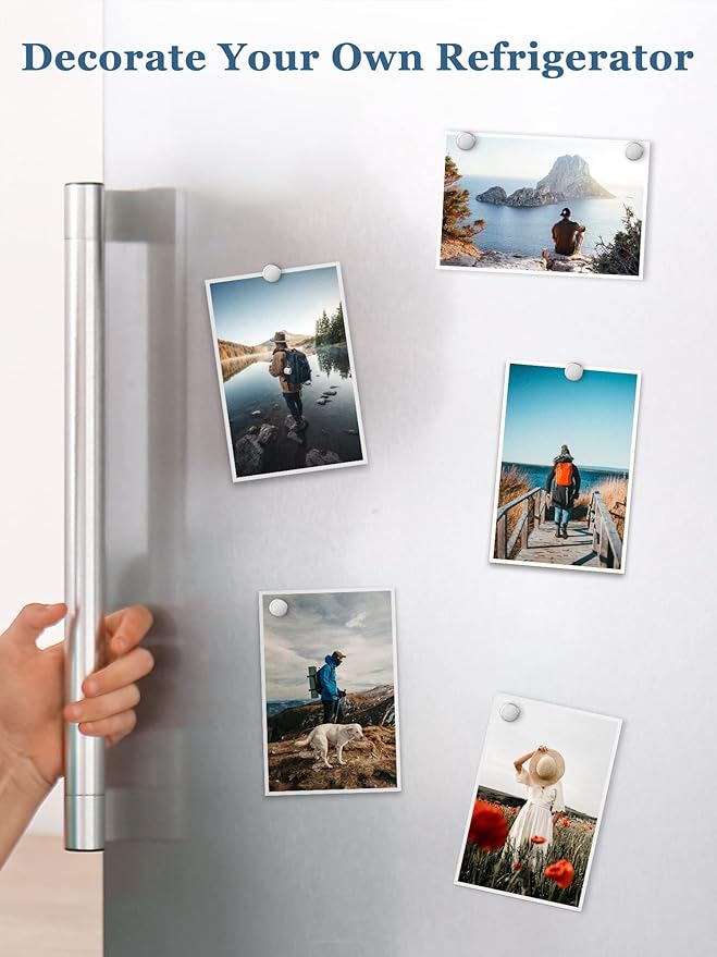 SMARTAKE 100 Pcs Refrigerator Magnets, 10x2.3mm Small Round Fridge Magnet, Multi-Use Premium Neodymium Office Magnets for Fridge, Whiteboard, Billboard in Home, Kitchen, Office and School (Silver)