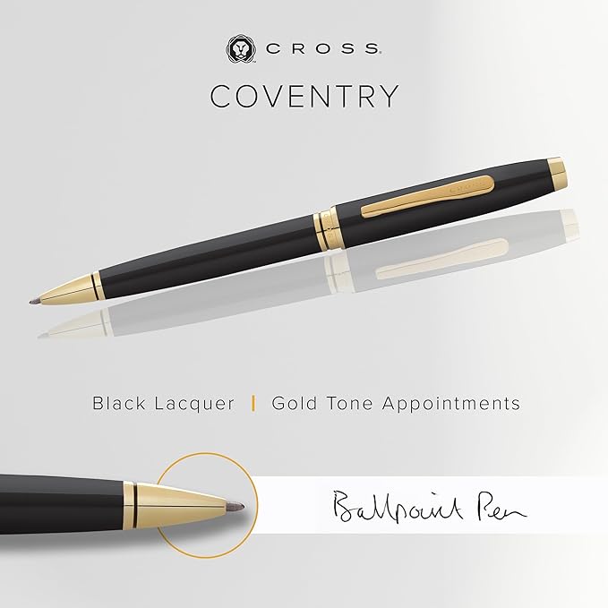 Cross Coventry Black Lacquer with Gold-Tone Ballpoint Pen