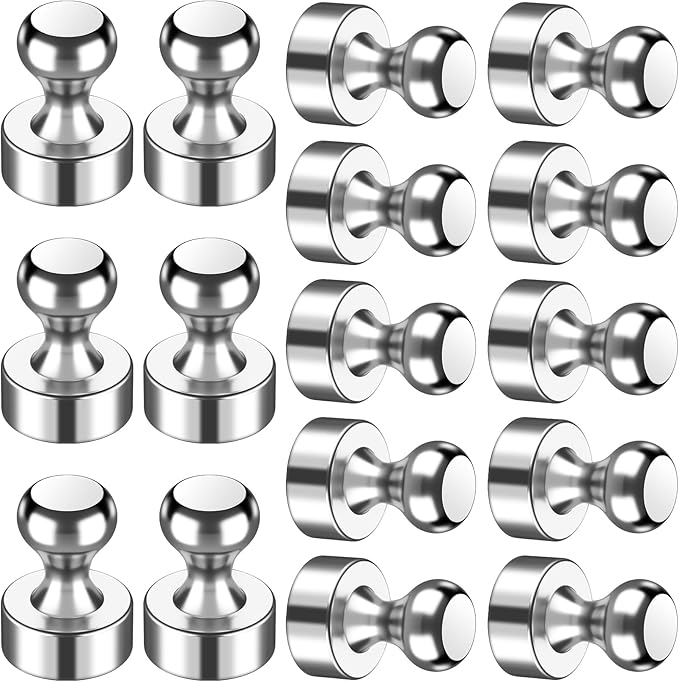VNDUEEY Refrigerator Magnets, Small Magnets for Fridge 16pcs White Board Magnetic Push Pins Strong Magnetic Clips for Classroom Organization Cute Whiteboard for Kitchen Gadgets 2025 Office Locker