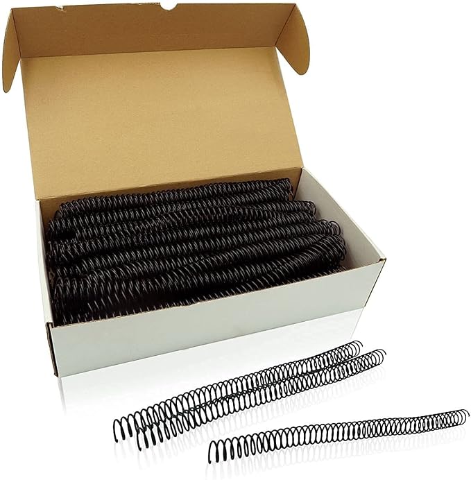 Binditek 50 Pack Plastic Spiral Binding Coils, 20mm(3/4"), 170 Sheet Capacity, 4:1 Pitch, Black, 48 Loops, for Letter Size, for Students and Coworkers