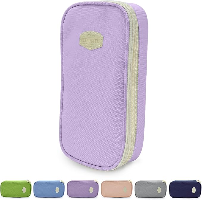 Large Capacity Pencil Case - Durable Zipper Aesthetic Pen Pouch, Big Storage Organizer for School, Office & Travel - Waterproof & Multi-Use (Purple)