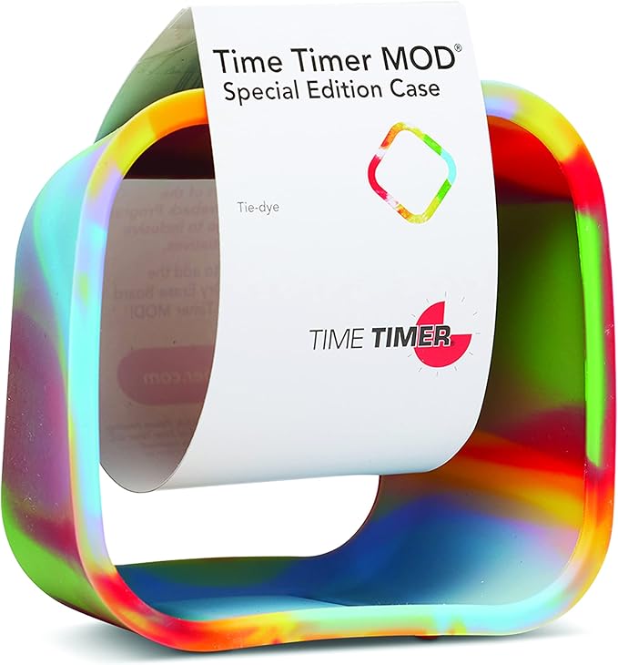 TIME TIMER Soft Removable Cover - Special Edition - Compatible with MOD Visual Timer - for Classroom Learning, Elementary Teachers Desk Clock, Homeschool Study Tool and Office Meetings (Tie Dye)