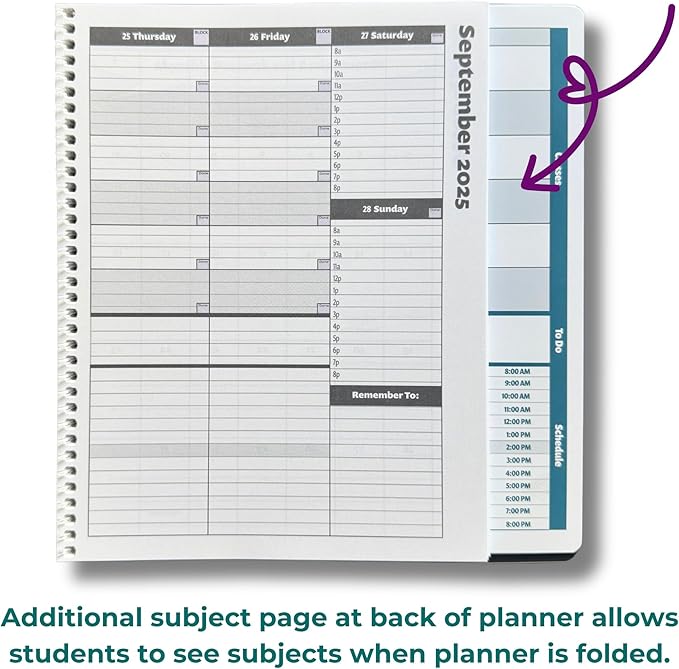 Order Out Of Chaos 2025-2026 Academic Planner, Daily, Weekly & Monthly Time Management School Agenda, Size 8.5x8.25 (Berry Blue)