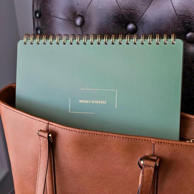 | Durable & Sleek | Undated Daily and Weekly Planner | 8.25" x 11.75" | To Do List Notebook for Work | Simple Design | Multiple Layouts | Planner and Notebook in One (Rust, Weekly Planner - Landscape)