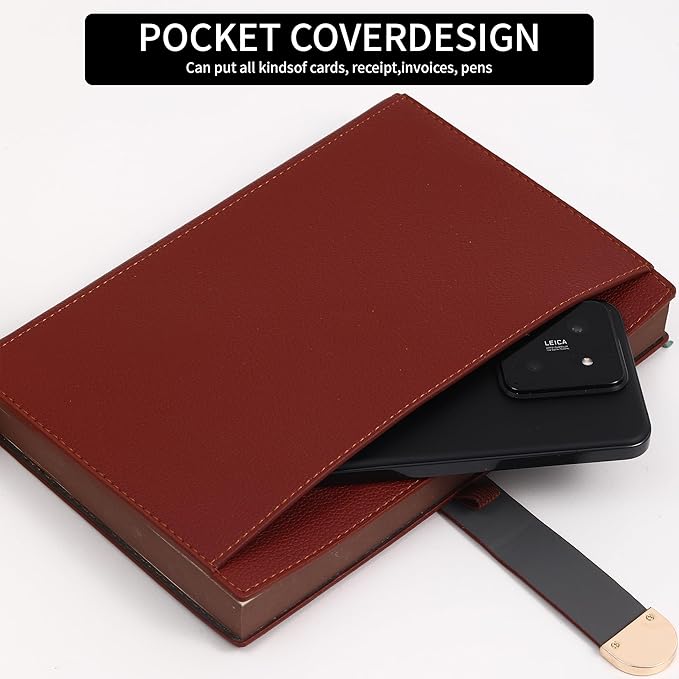 Textured Hardcover Lined Journal for Women Men Magnetic Buckle A5 Leather Journal Notebook with Gift Box 300 Pages 67 lb./100 gsm Paper College Ruled Journaling Notebook for Writing Work School Daily Diary