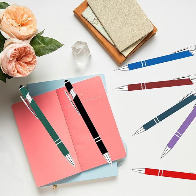 Personalized Pens with Name Logo or Message, Up to 1200 pcs Bulk Custom Metal Ballpoint Pen with Black Ink Customized Gift for Business, Graduation and Promotions (Green)