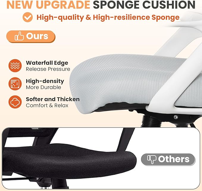 HYLONE Drafting Chair Tall Office, Ergonomic Standing Desk Stool Adjustable Drafting Chair Big Tall Drafting Office Chair White