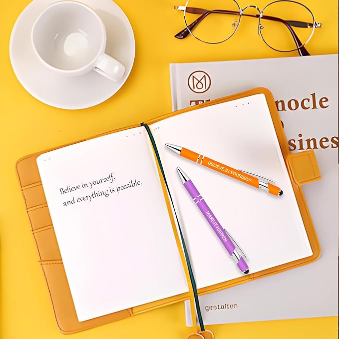 20 Pcs Inspirational Pens Bulk - Motivational Ink Ballpoint Pen with Quotes Stylus Tip Nurse Gifts for School Coworkers Office Supplies Black Ink