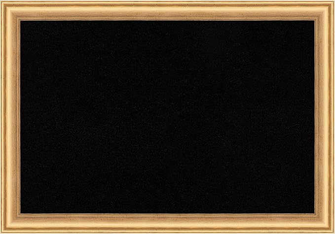 Amanti Art Black Cork Board for Wall, 14x20 Vision Board with Gold Wood Frame, Small Corkboard Office Decor for Home Organization, Casual Corkboard Pinboard to Display Items for Home Organization in