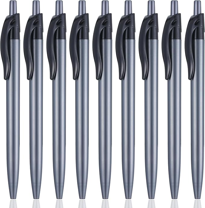 Retractable Black Ballpoint Pen for Smooth Writing 1.0mm Medium Pack of 50, Click pens with Comfort grip, Idea for Journaling, Planner, Note Taking Office School Supplies