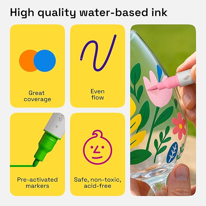 ARTISTRO 60 Dual Tip Fabric Markers - Acrylic Drawing Markers for All Ages & Levels - Fabric Paint Pens for Personalizing Clothes, T Shirts, Bags, Canvas, Textiles (Brush + Fine)