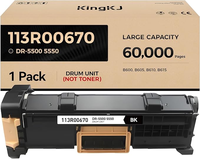 Phaser 5500 5550 Drum Cartridge High Capacity Black 1-Pack Replacement for Xerox 113R00670 Drum Unit Compatible with Xerox Phaser 5550 5500B 5500N 5500DN 5500DT 5500DX Laser Printer Image-Drum Copier