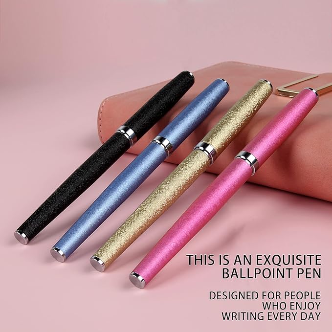 Nice pens,luxury pen with cace,fancy pens Ballpoint Pen Smooth writing experience stylish design effortless writing executive pen-Gift Box with 0.5mm Black Extra 2 Refill (Blue)