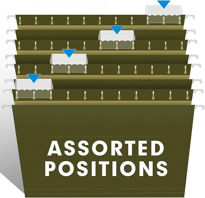 Hanging File Folders, RAZCC 30 Pack Reinforced Hanging Folders Letter Size, Designed for Bulky Files, Filing Cabinet, Adjustable Tabs, Green