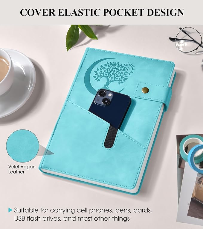 365 Page Thick Lined Journal Notebook for Men Women, B5 Large Leather Journals for Writing, Hardcover Notebooks for Work, School, Note Taking, Business, Travel Diary, College Ruled 7.6" x 10"