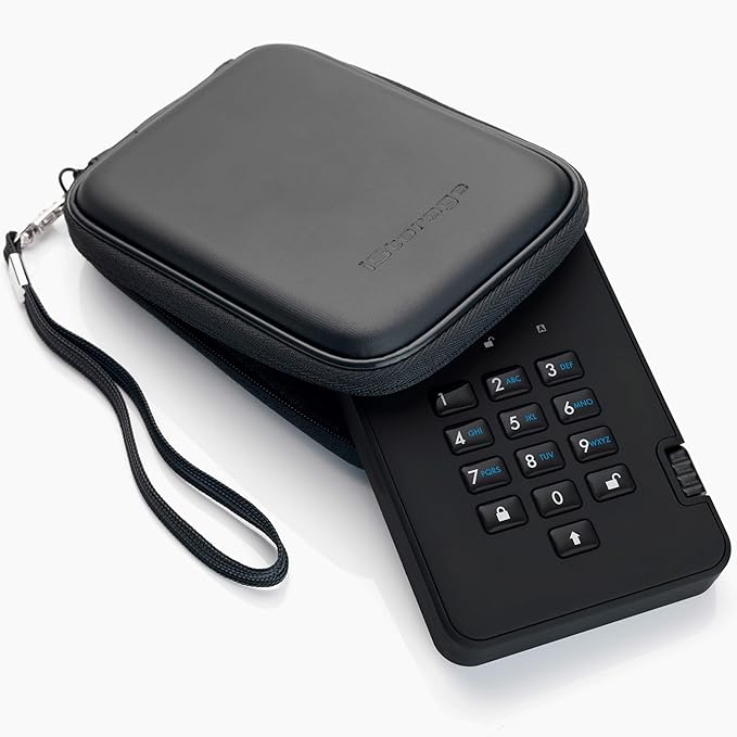iStorage diskAshur2 HDD 500 GB | Secure Portable Hard Drive | Password Protected | Dust/Water-Resistant | Hardware Encryption