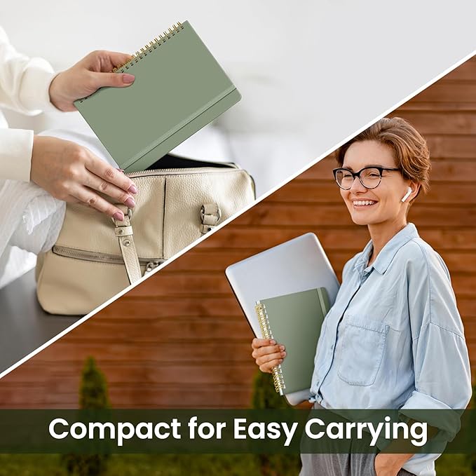 Taja Lined Spiral Journal Notebook for Work, 6 Pack, 140 Pages, College Ruled Hardcover Notebook Journal for Women, 6 Pcs, Journals for Writing, A5(6"x8") - Multi