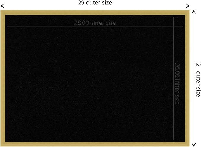 Amanti Art Black Cork Board for Wall, 21x29 Vision Board with Gold Wood Frame, Medium Corkboard Office Decor for Home Organization, Modern Contemporary Corkboard Pinboard to display items for home