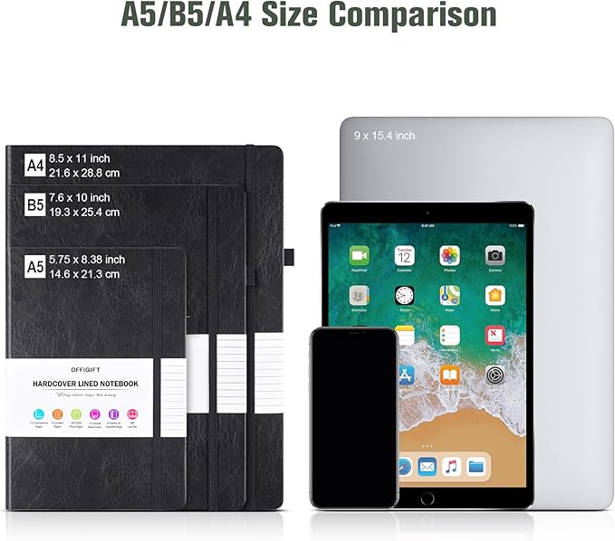 College Ruled Notebook, Large A4 Hardcover Leather Journal, 312 Numbered Pages Writing Journal, 100gsm No Bleed Paper, Lined Journal Notebook for Women Men School Office, 8.5''×11'', Green