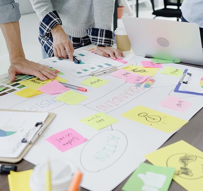 (24 Pads) Sticky Notes 3 x 3in,2400 pcs Yellow Self-Stick Notes,100 Sheets/Pad Bright Colors Post Pads,Super Sticky Pads Easy to Post Recyclable for Office,Shool,Home,Notebook,Meeting,Clean Removal