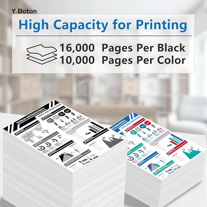High Yield MXC51T MX-C51T Toner Cartridge Replacement Sharp MX-C51TB MX-C51TC MX-C51TY MX-C51TM Compatible for Sharp MX-C507P Printer(4 Pack)