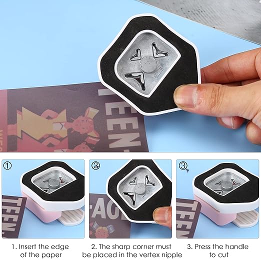 LOONENG 3 Way Corner Rounder Punch, 4mm, 7mm, 10mm 3 in 1 Corner Cutter for Paper Crafts, Laminator, Cardstock, DIY Projects, Photocards, Card Making and Scrapbooking