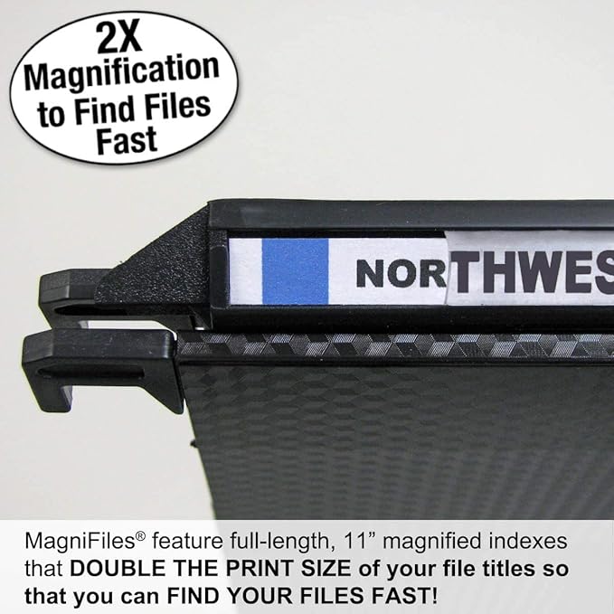 Ultimate Office MagniFile Extra-Capacity Hanging File Folders, 2" Box-Bottom, Letter Size, Feature Wrap-Around Bungee Security Cord (Set of 4)