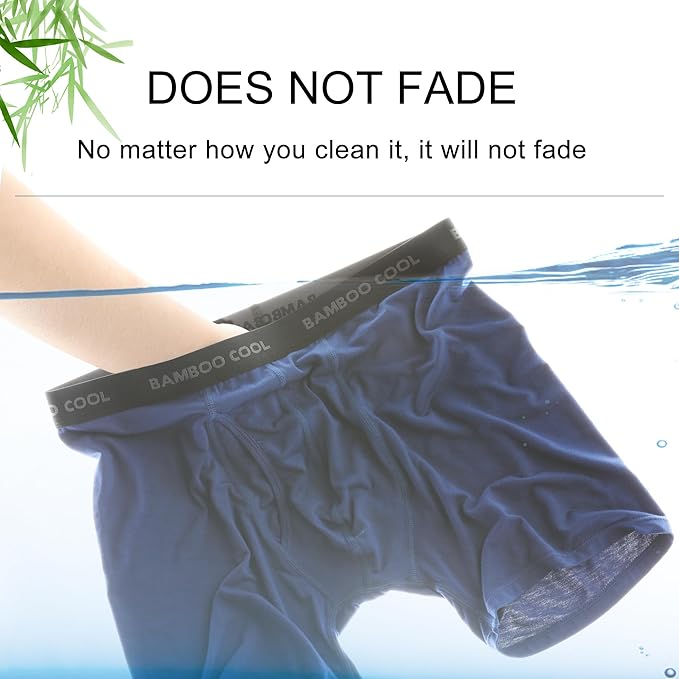 BAMBOO COOL Men's Ultra Breathable Underwear,No Riding Up Boxer Briefs with ComfortFlexible Waistband,Multipack