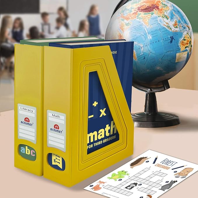 Acrimet Magazine File Holder, Durable Rack, Space-Saving Organizer (Plastic) (Yellow Color) (2 pack)