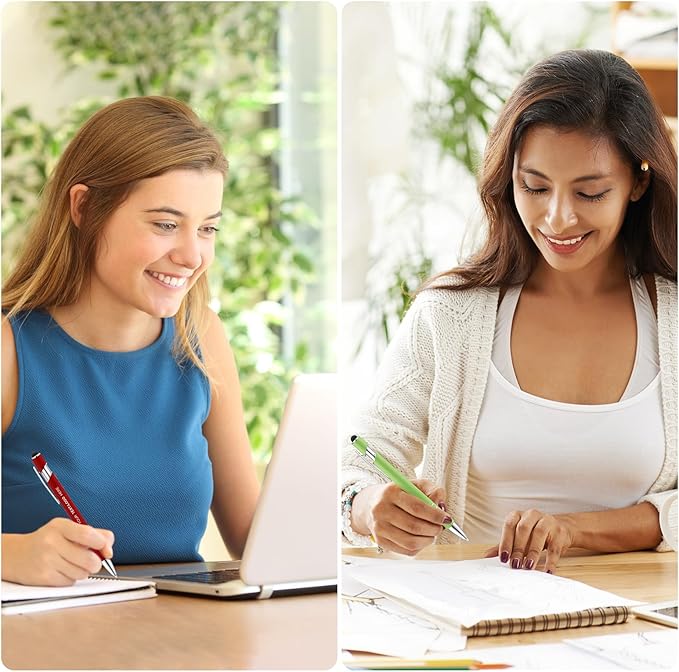 Personalized Pens 50pcs with Stylus Custom Ballpoint Pens in Bulk Engraved with Logo Text Personalized Bulk Black Ink for Office College Business