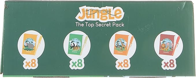 BONNYCO Invisible Ink Pen and Notebook Pack 32 Safari Party Favors for Kids Magic Spy Pen Goodie Bags Stuffers for Kids | Jungle Goody Bag Stuffers Return Gifts Birthday, Classroom Prizes Students