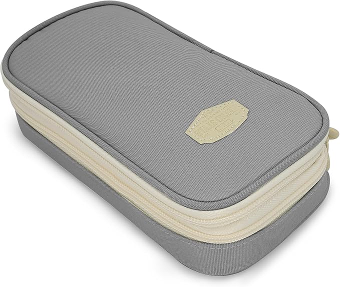 Large Capacity Pencil Case - Durable Zipper Aesthetic Pen Pouch, Big Storage Organizer for School, Office & Travel - Waterproof & Multi-Use (Gray)