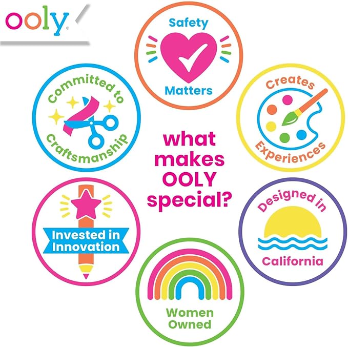 Ooly Puffy Paint Neon Gel Pens Set of 6, 3D Foam Texture Painting Magic Puffy Pen, Creative and Fun Pens for Kids Arts and Crafts Drawing Supplies