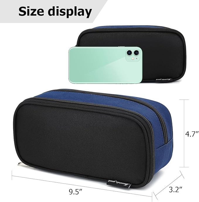 Large Capacity Pencil Case Multi-Slot Pencil Pouch Durable Pencil Box Portable Office Pen Bag with Zipper