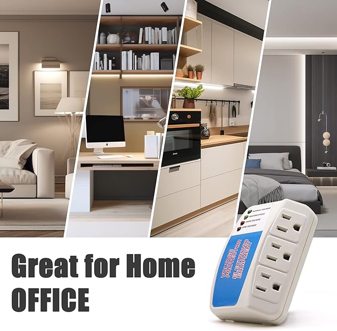 BSEED Surge Protector Home Appliance,3 Outlet Power Surge Protector, Voltage Protector Brownout Surge Refrigerator 1875 Watts,120V 15A(4Pack)