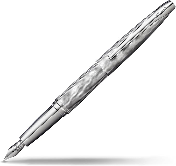 Cross ATX Refillable Fountain Presented in a Luxury Gift Box - Medium Point, Black Ink, Sandblasted Titanium Gray