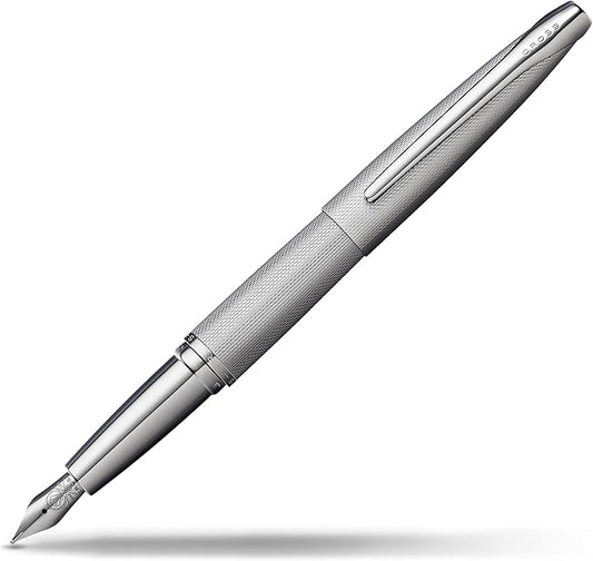 Cross ATX Refillable Fountain Presented in a Luxury Gift Box - Medium Point, Black Ink, Sandblasted Titanium Gray