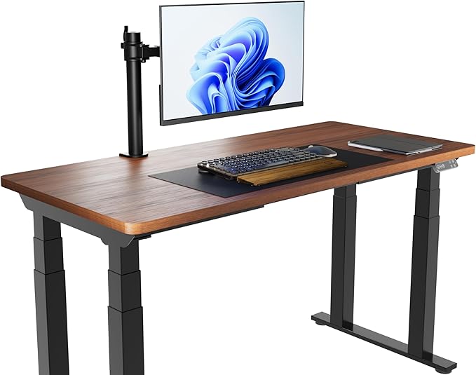 Amazon Basics Single Computer Monitor Stand with Tilt and Rotation, Height Adjustable VESA Desk Arm Mount, Steel, 30 inches, Black