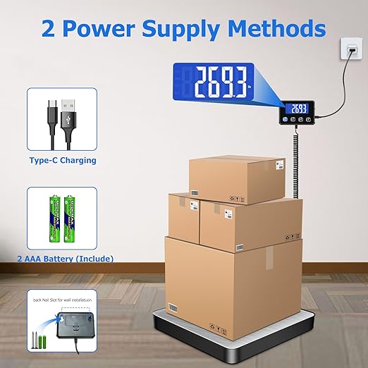 Shipping Scale, 440 lbs/0.35oz High Accurate Digital Postal Scale with Hold/Tare Function, Shipping Scale for Small Business, Packages, Luggage, Home Use, Battery & Charging Cable Include