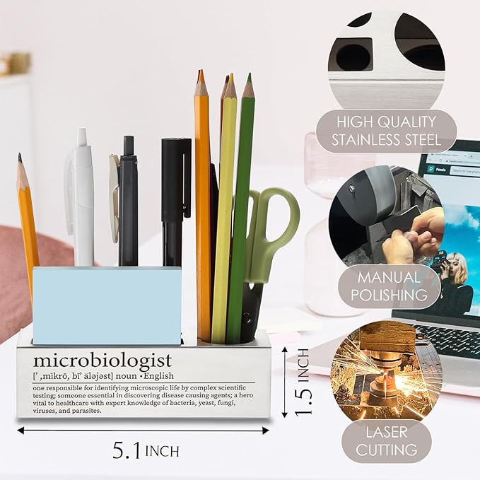 Microbiology Gifts for Women, Microbiologist Office Pen Holder, Microbiology Appreciation Thank You Gifts Pencil Holders WCC33