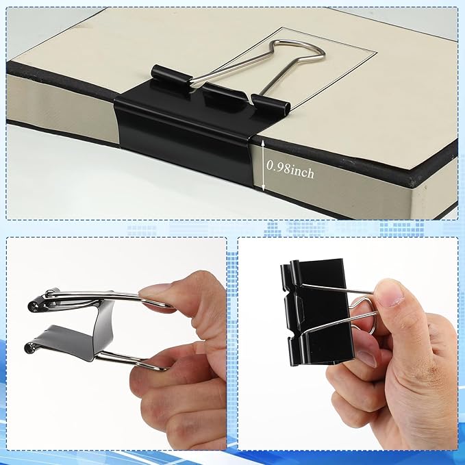 Jetec 200 Pcs Extra Large Binder Clips Bulk 2 Inch Metal Jumbo Binder Clips Office Supplies Black Paper Clamps for Teachers Students Office Business Supplies