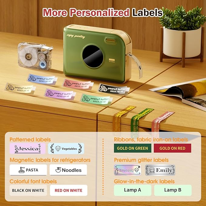 Phomemo A30 Label Maker Machine, Bluetooth Wireless Portable Small Label Printer, Waterproof Label Mini Sticker Maker for Home School, Cloth Name Tag, Ribbon Printer Machine for Gift Wrapping