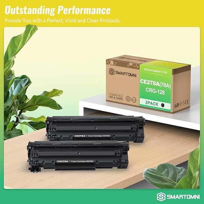Compatible 78A CRG-128 Toner Cartridge Replacement for HP CE278A Canon 128 for HP P1606dn P1600 M1536dnf Canon D530 D550 LBP6230dw LBP6200d MF4890dw MF4880dw MF4450 Printer, 2 Packs
