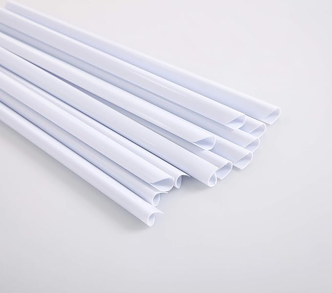 BNC Slide and Grip Binding Bars, 1/8 inches, White Color, Letter Size Pack of 100, 15 to 20 Sheet Capacity, Round Corner (1/8 Inches, White)