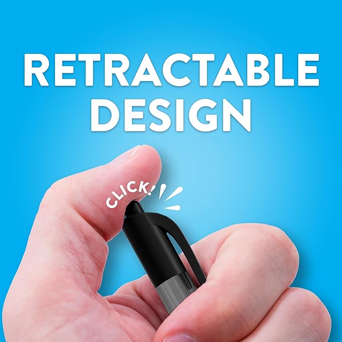 Paper Mate InkJoy 100RT Ballpoint Pens, Medium Point (1.0mm), Black and Blue Ink, 72 Count