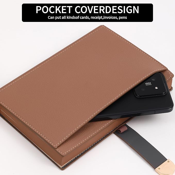 Textured Hardcover Lined Journal for Women Men Magnetic Buckle A5 Leather Journal Notebook with Gift Box 300 Pages 67 lb./100 gsm Paper College Ruled Journaling Notebook for Writing Work School Daily Diary