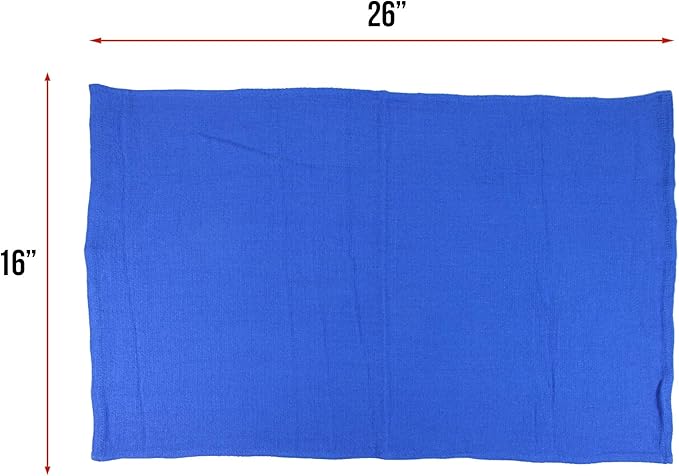 Arkwright Surgical Huck Towels - (Pack of 12) Lint Free & Highly Absorbent Pre-Treated Cotton Cleaning Cloths, Perfect for Medical, Auto Detailing, Window Glass, and Shop, 16 x 26 in, Blue