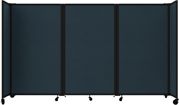 Versare Room Divider 360 Portable Wall Partition | Folding Panels | Large Freestanding Divider | Locking Wheels | Temporary Room Separator