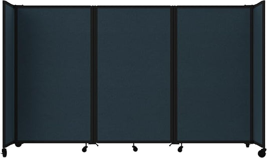 Versare Room Divider 360 Portable Wall Partition | Folding Panels | Large Freestanding Divider | Locking Wheels | Temporary Room Separator